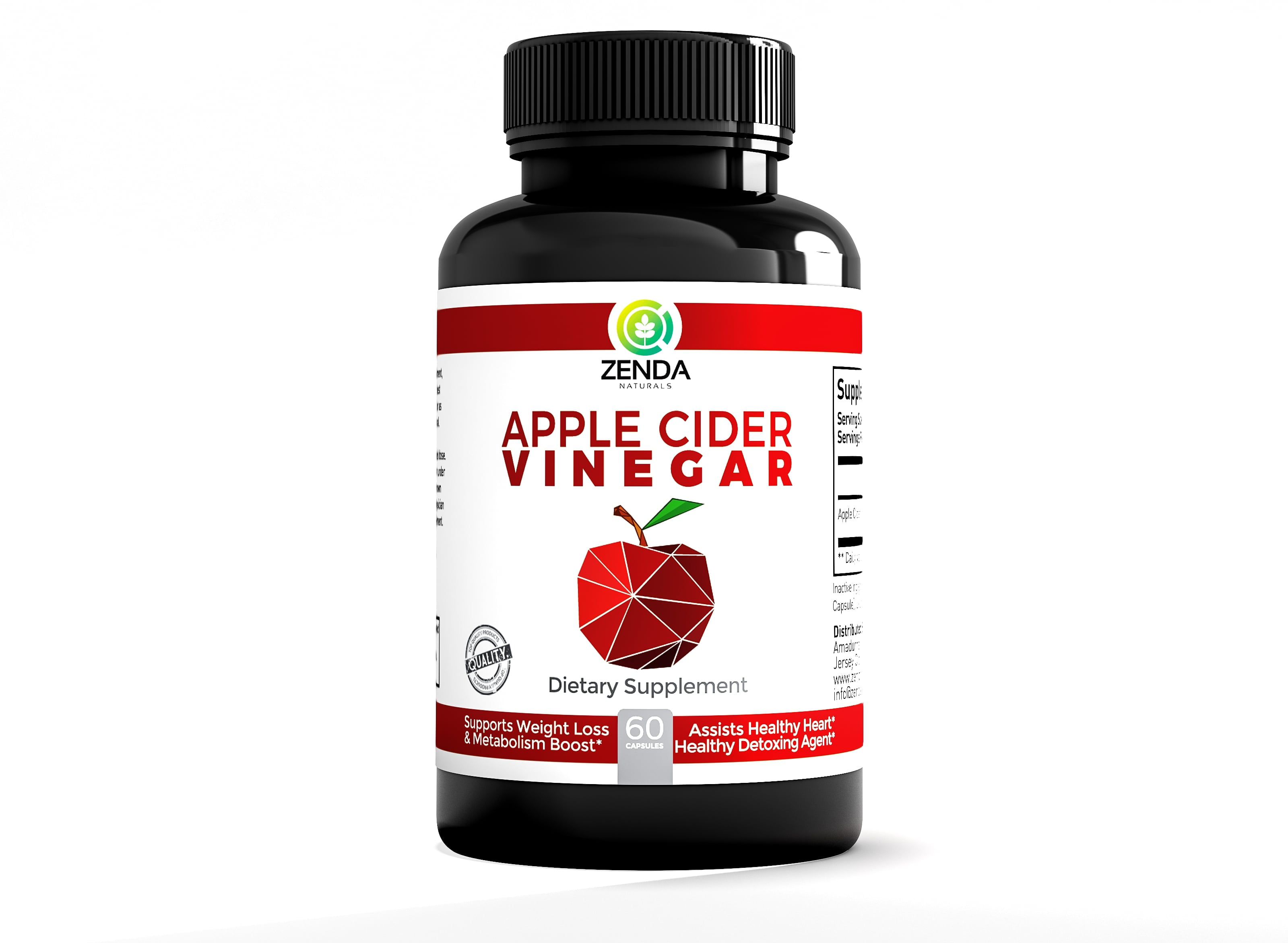 Apple Cider Vinegar Capsules 1300mg 60 Ct Best All Natural