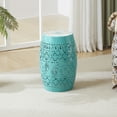 thumbnail image 4 of DUOSONG Ruby 12" Side Table - Teal Teal Ceramic Tile+Iron Garden & Outdoor Outdoor & Patio Furniture Outdoor Tables, 4 of 11