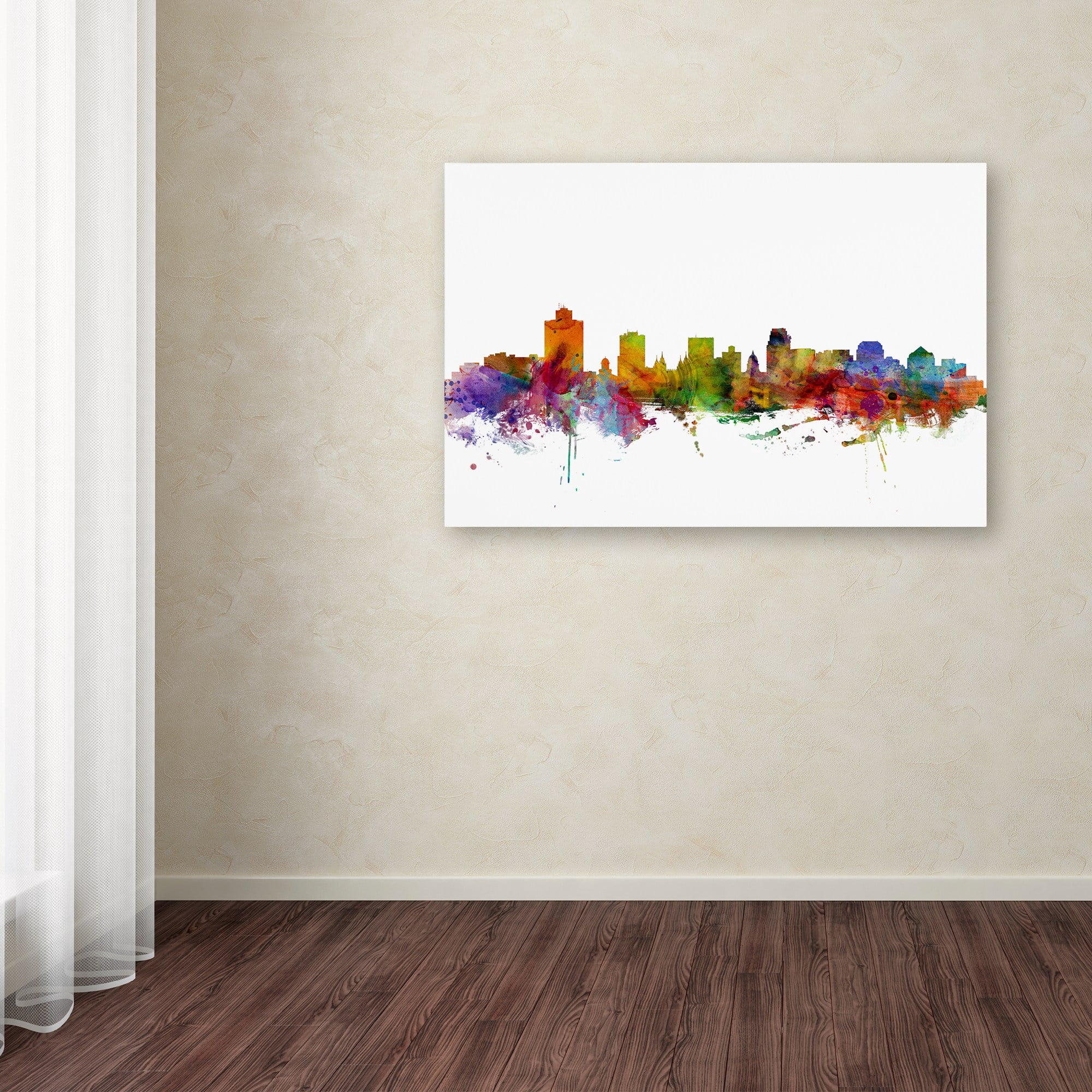 Trademark Fine Art "Salt Lake City Skyline" Canvas Art by Michael Tompsett