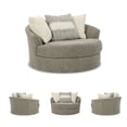 thumbnail image 6 of Ashley Furniture Creswell Oversized Swivel Fabric Accent Chair in Stone Gray, 6 of 14