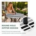 thumbnail image 4 of Round Outdoor Tablecloth with Umbrella Hole and Zipper, Black Grey Striped Tablecloth with Elastic Waterproof, Horizontal Lines Simple Minimalist Patio Table Covers for 36" - 44" Picnic Pool Tables, 4 of 9