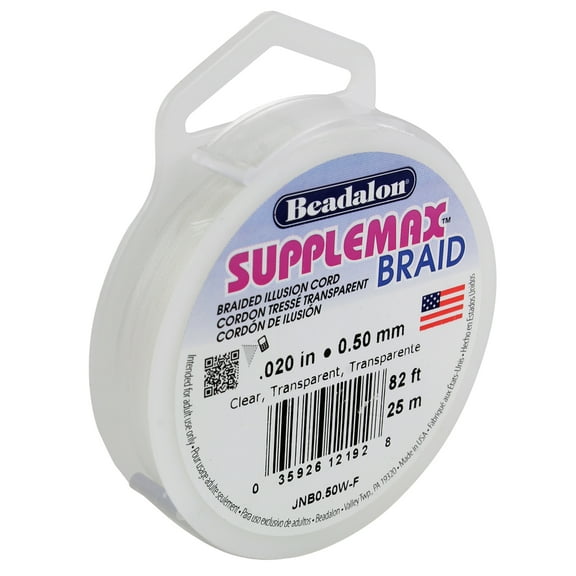 Beadalon Supplemax 0.5mm Braided Illusion Cord, 6 Pack