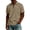 Light Brown&03#0810U, variant on Fabrcox Mens Short Sleeve Polo Shirts Quarter Zip Collared Shirts for Men Regular Fit Solid Color Athletic Casual Business Men Golf Shirt with Pockets Khaki XL