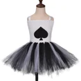 thumbnail image 3 of Vestido de tul con espadas en blanco y negro para niñas, traje de póquer, reina de corazones, disfraz de fiesta de Halloween para niñas, 3 of 5