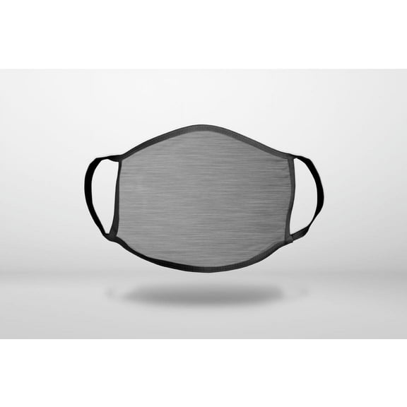Grey Silver Stainless Steel Image Print - 3-Ply Reusable Soft Face Mask Covering, Unisex, Cotton Inner Layer