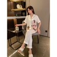 thumbnail image 4 of Pijama de seda de hielo para mujer, traje de manga corta con estampado de conejo de dibujos animados, bolso elegante, novedad de verano de 2023, 4 of 4