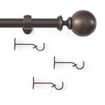 thumbnail image 5 of Threadmade Cordelia Single Curtain Rod with Globe Ball Finial, Antique Bronze - 32"W x 142"L, 5 of 6