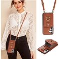 thumbnail image 5 of Phone Case for Samsung Galaxy S24 5G Wallet Cell Cover with Screen Protector and Crossbody Strap Ring Stand RFID Credit Card Holder Kickstand Leather S 24 24S GS24 G5 Women Girls Brown, 5 of 15