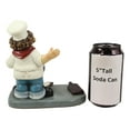 thumbnail image 4 of BBQ Pitmaster Grilling Chef Holding Sausage in A Fork Wine Bottle Holder Statue, 4 of 5