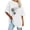 White, variant on WREESH Women's Oversized Round-Neck T-Shirt Casual Printed Short Sleeve Top White