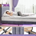 thumbnail image 6 of Sersper Queen Size Platform Bed Frame with Storage Upholstered Headboard, Built-in Charging Station & RGB LED Lights, Noise-Free, Easy Assembly, Gray, 6 of 10