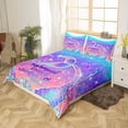 thumbnail image 4 of Duvet Cover Mermaid,Mermaid Bedding Set Twin Set,Girly Purple Mermaid Tale Comforter Cover,Nautical Fish Scales Starfish Seahorse Bed Cover with 1 Pillow Sham Zipper&Ties, 4 of 6