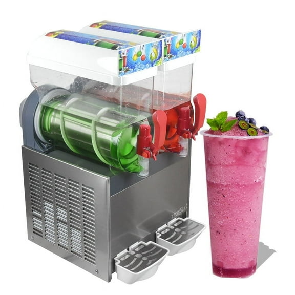Kolice Commercial Slush Machine,Frozen Drink Machine,Cooling Beverage Making Machine,Slushy Machine- 2X15L
