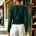 thumbnail image 5 of Siyizhua Sweaters for Women V Neck Wrap Cross Front Solid Knit Pullover Long Sleeve Tops Casual Fall Sweater, 5 of 8