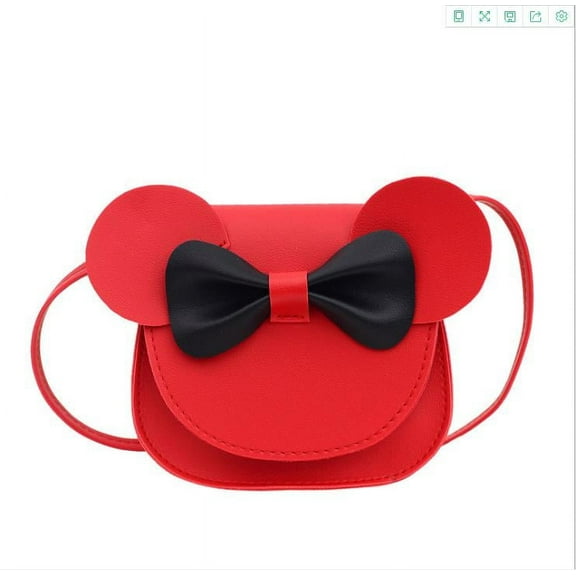 nvzhuang Baby Girl Cartoon Crossbody Bag, Cute Mouse Ear Bowknot Magnetic Snap Shoulder Bag