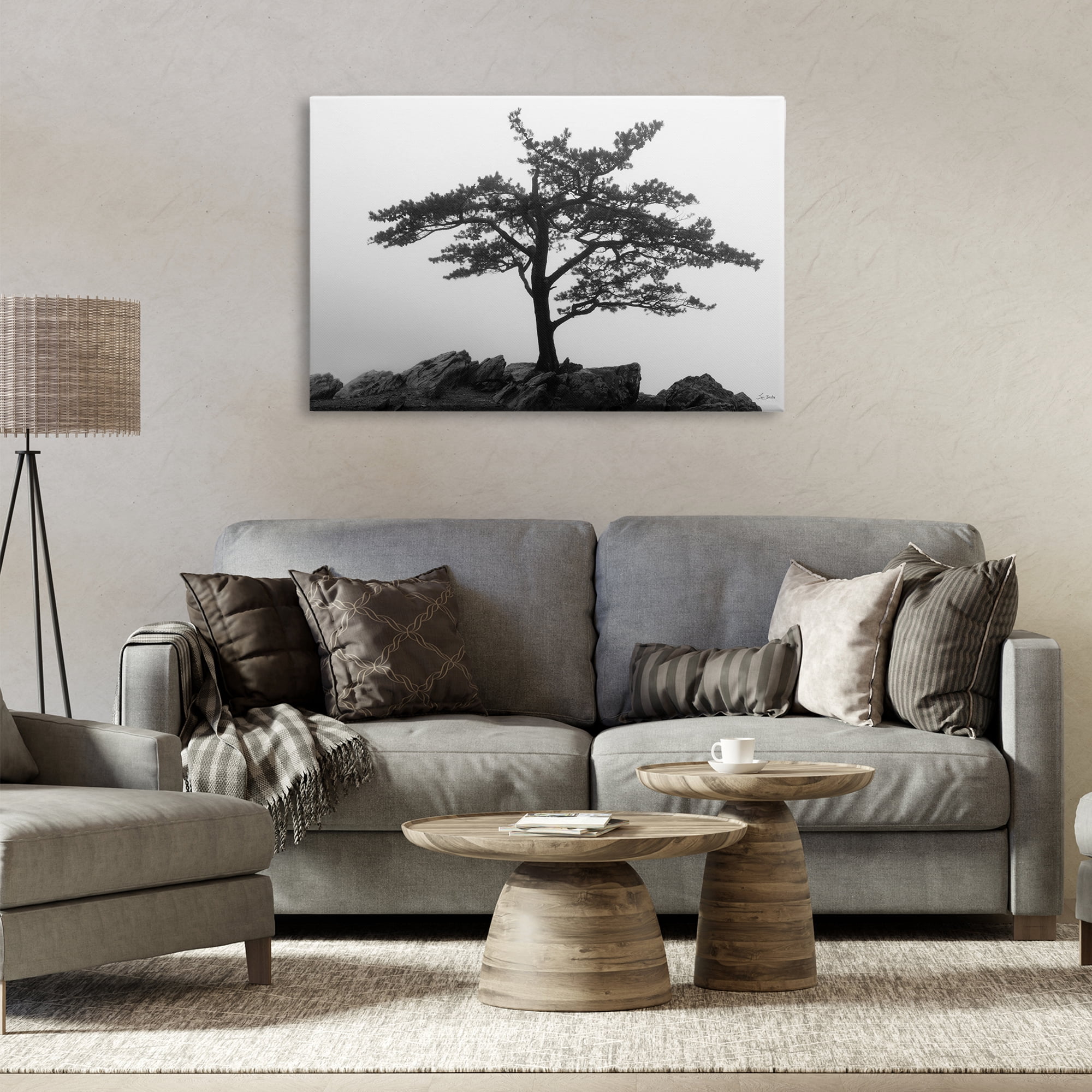 Stupell Industries Lone Tree on Rocks Landscape & Nature Photography Wrapped Canvas Art Print Wall Art, 36 x 24
