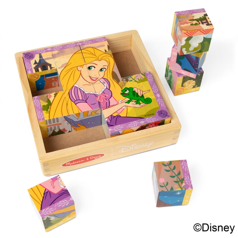 Melissa & Doug Disney Princess Wooden Toy Cube Puzzle Blocks for