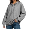 thumbnail image 2 of SYwaren Women's Oversized Hoodies Solid Color Long Sleeve Drawstring Casual Fashion Loose Pullover Sweatshirt Top, 2 of 6