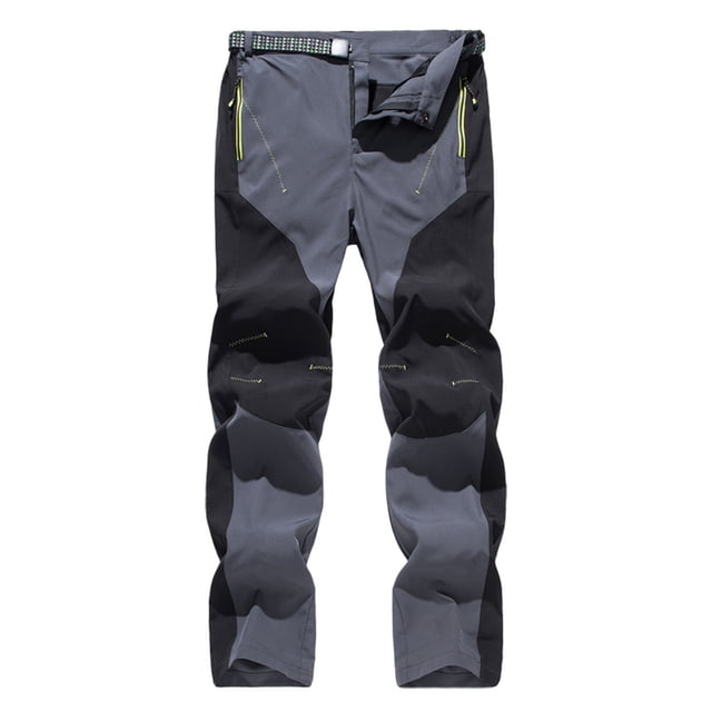 Pantalones largos para hombre, con contraste de color, transpirables, para deportes al aire libre, montañismo, de verano