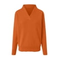 thumbnail image 5 of vigerkar Women's Sweaters Casual Long Sleeve Pullover V Neck Lightweight Sweatshirts Cute Blouse Tops (Orange, 3XL), 5 of 6