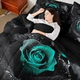 thumbnail image 4 of Castle Fairy Teens Floral Rose Twin Bedding Sets,Romantic Flower Bedding Comforter Set, 4 of 8