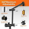 thumbnail image 5 of Matework Adjustable Shower Extension Arm - 16 Inch, Matte Black, Universal Thread, Flexible Height & Angle, 5 of 7