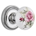 thumbnail image 1 of Nostalgic Warehouse Rope Rosette with White Rose Porcelain Knob, Passage - 2.75", Bright Chrome, 1 of 1