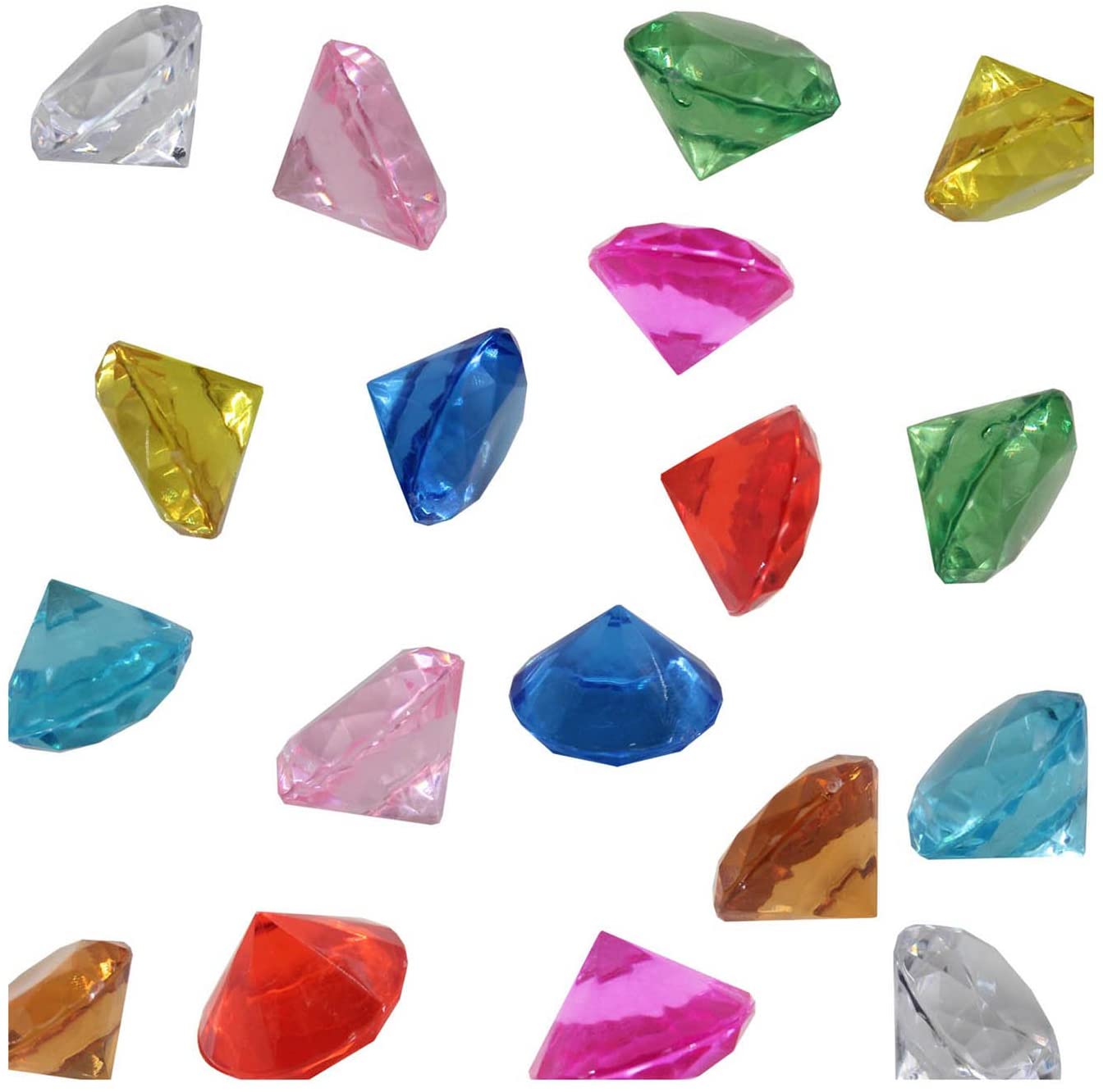 Mixed Color Acrylic Diamond Vase Fillers 1 Pound 240 pcs 3/4 Inch