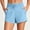 Blue, variant on Binmer Women's High Waisted Drawstring Stretch Shorts with Pockets ,Casual Soft Comfortable Athletic Short for Yoga Black,Women's Plus L