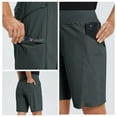 thumbnail image 3 of BALEAF Women's Long Shorts 9" Quick Dry Hiking Bermuda Cargo for curvy Lightweight knee Length Shorts with Pockets Dark Gray 2XL, 3 of 6