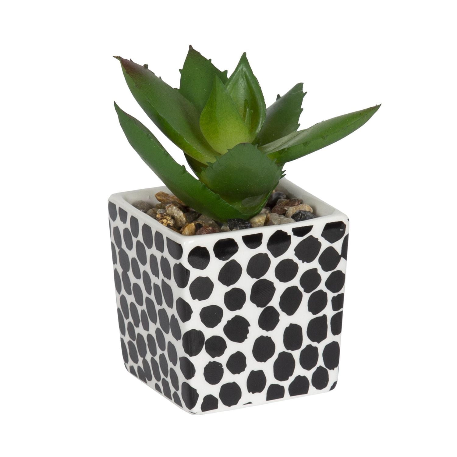 Kibo Mini Faux Succulent Dots Pot, 3.75in H x 1.78in Dia