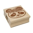 thumbnail image 1 of Panda Wearing a Flower Crown Square Rubber Stamp Stamping Scrapbooking Crafting - Large 2.75in, 1 of 7