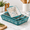 Blue Green Flower, variant on Black Flower 3-Piece Ceramic Baking Dish Lasagna Pan Casserole Bakeware Set