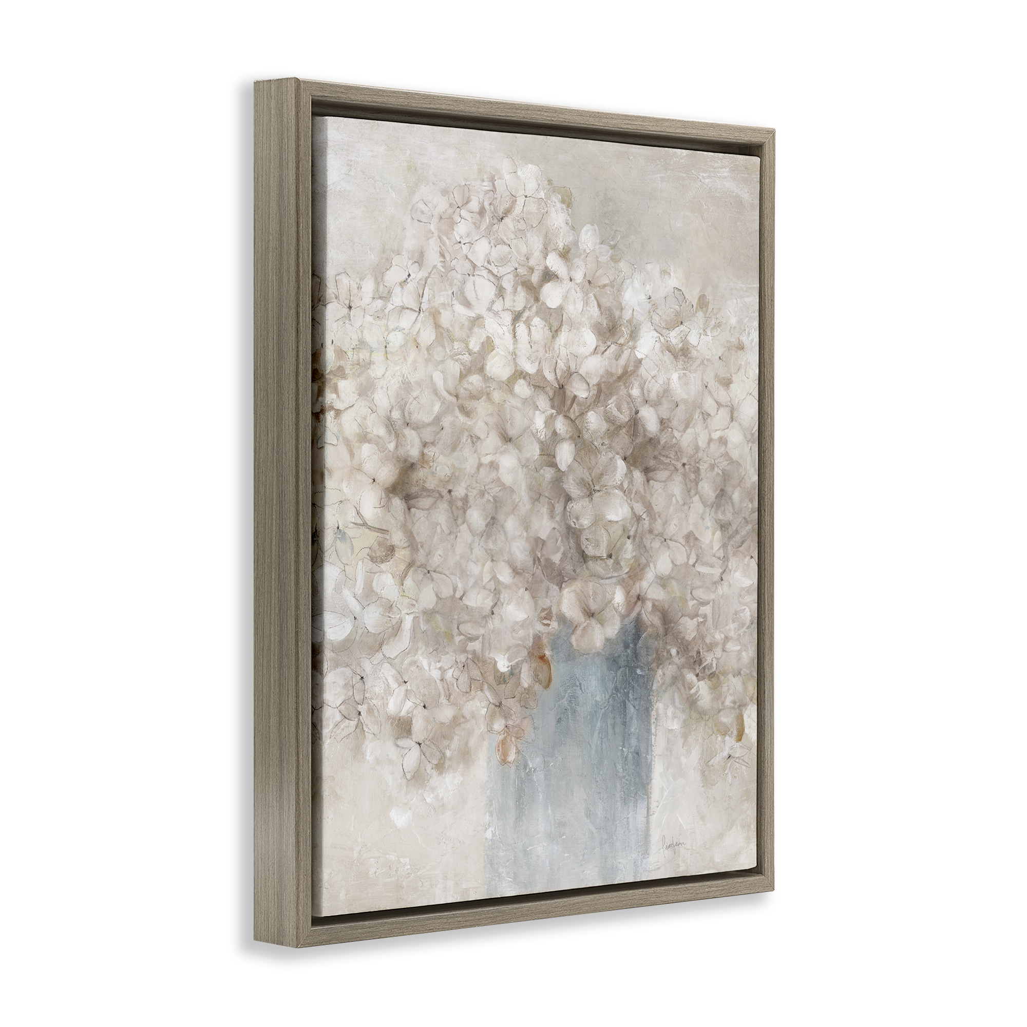 Stupell Industries Soft Clouded Bouquet Botanical & Floral Painting Brown Floater Framed Art Print Wall Art, 25 x 31