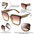 thumbnail image 3 of FEISEDY Fashion Women Men Sunglasses Square Frame Metal Shape Nesting Lenses B2595, 3 of 13