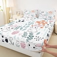 thumbnail image 3 of Homewish Kawaii White Rabbit 3pcs Twin Sheet Sets for Child Boys Girls,Chic Floral Flower Twin Fitted Sheet,Cartoon Animal Breathable Flat Sheet,Super Cozy Room Decor, 3 of 7