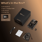 HIFI WALKER H2 Hi-Res MP3 Player, Bluetooth 5.2 Wifi, Lossless DAC DSD, 64GB Black