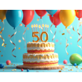 thumbnail image 3 of Fiftyth Birthday Celebration Backdrop Banner, Balloon Elements Party Decorations, for Birthday Party Photography Props Birthday Decoration Happy Birthday Party Supplies, 3 of 3