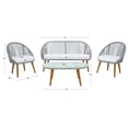 thumbnail image 6 of SAFAVIEH Halcott Outdoor Patio 4 Piece Conversation Set, Grey/White, 6 of 12