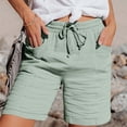 thumbnail image 2 of Shorts For Women Women's Fashionable And Casual Solid Color Elastic Waist Cotton Linen Sports Five Point Pants Shorts, 2 of 7