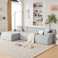 thumbnail image 2 of 107” Modular Sectional Sofa, Modern Sofa Couch for Living Room, High Density Sponges Cloud Couch Sectional, L-Shape Couches for Living Room, LightGrey, 2 of 8