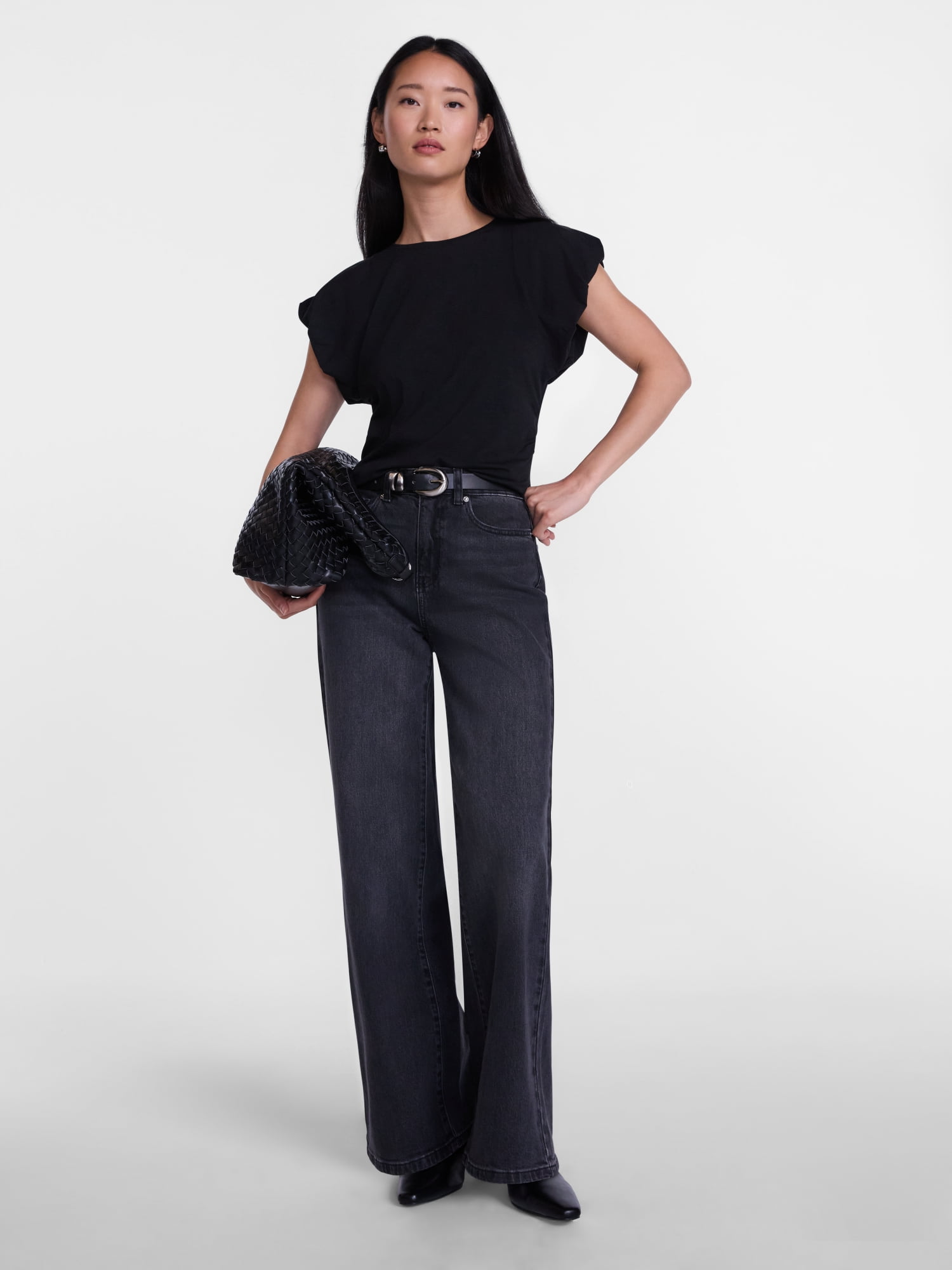 Scenario Women's and Women's Plus Tee with Short Bubble Cap Sleeves, Sizes XS-4X