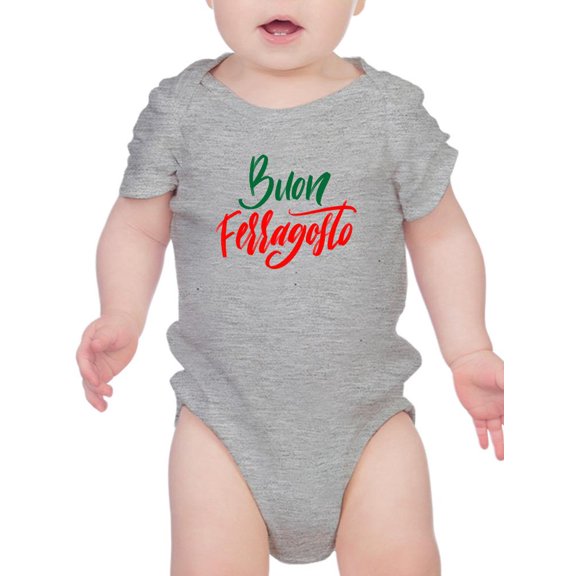 Buon Ferragosto Red Calligraphy Bodysuit Infant -Image by Shutterstock, 18 Months