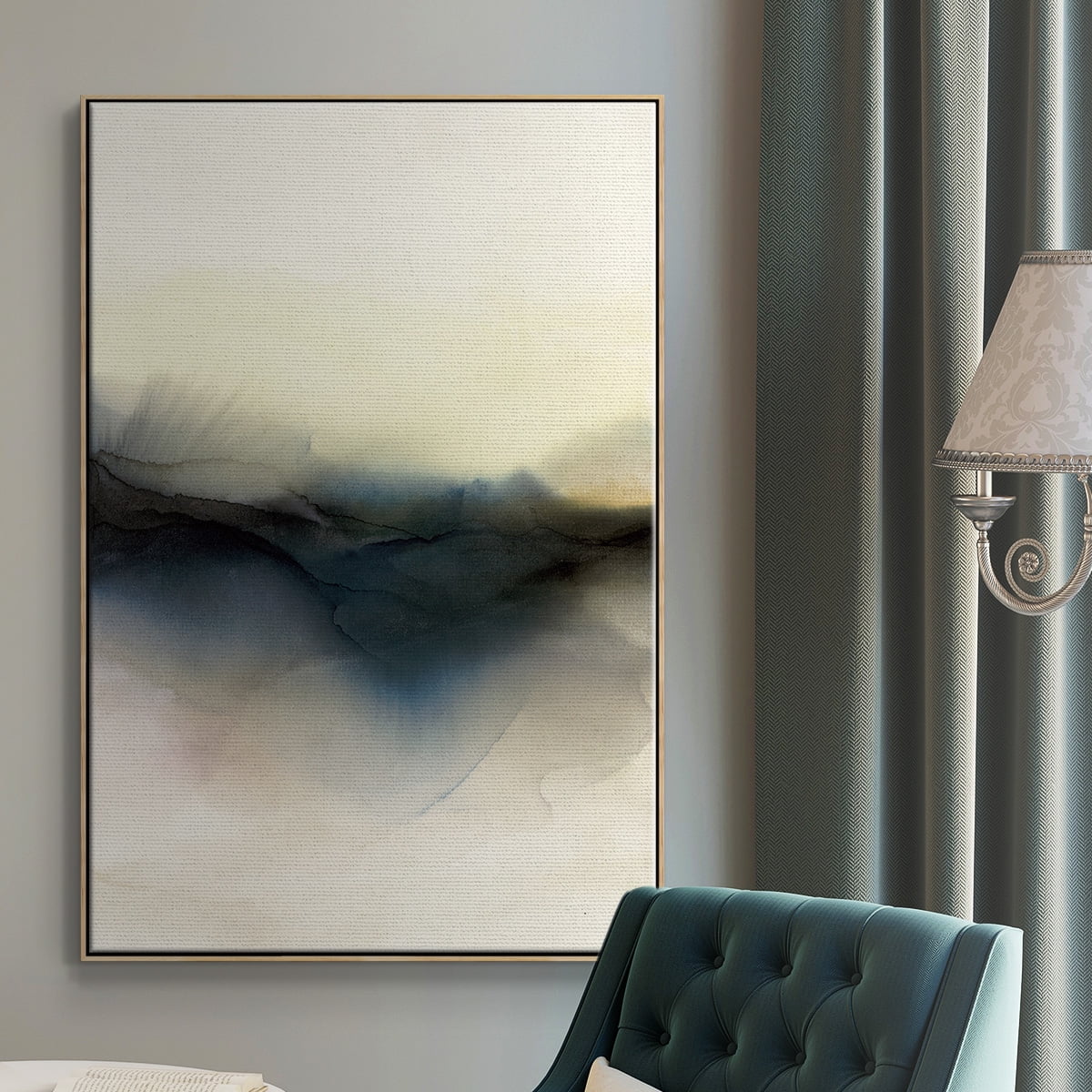 Continuum I Framed Premium Gallery Wrapped Canvas - Ready to Hang - 17 x 25 - Natural Wood Floating Frame