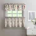 thumbnail image 2 of Country Wildflower Curtains 24 Inch Short - 3 Panel Vintage Bohemian Farmhouse Set with Floral Print, Rod Pocket Kitchen, 2 of 3