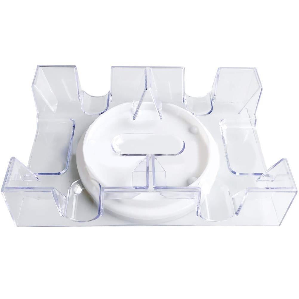 2 Deck/6 Deck Rotating Card Tray Convenient Playing Card Holder Clear