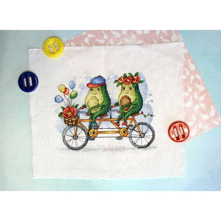 UPC: 4627167306149 | Counted Cross Stitch Kit My Half SM-628 Needlework Easy Small Green By MP Studia Canvas Cotton Needle