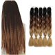 thumbnail image 1 of Trenza para cabello, trenza Kanekalon de 24" para cabello africano de tamaño grande, paquete de 5 trenzas adicionales, extensiones de cabello de fibra sintética para trenzas con gancho, 1 of 5