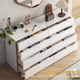 thumbnail image 3 of LERANO 55" White 10 Drawer Dresser for Bedroom, Modern High Gloss Chest of Drawers for Living Room, 3 of 8