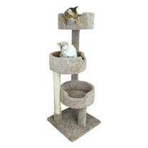 New Cat Condos 52" Deluxe Cat Tree-Color:Brown